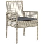 vidaXL Ensemble de Salle à Manger de Jardin de 5 Pièces avec Coussins Gris Clair Poly Rattan
