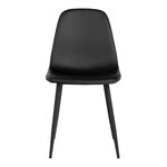 2 chaises de salle à manger en cuir synthétique noir avec pieds noirs