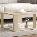 vidaXL Table basse chêne sonoma 51 5x51 5x30 cm bois d'ingénierie