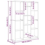 vidaXL Séparateur de pièce/Bibliothèque Gris béton Bois d’ingénierie