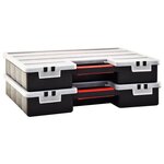 Vidaxl boîtes d'assortiment 2 pcs 460x325x80 mm plastique