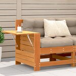 vidaXL Canapé de jardin accoudoir avec table d'appoint bois massif pin