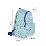 Sac à dos décontracté pour enfant Milan Collection 460 9 5 L - Compartiment principal et poche avant zippée - 2 poches latérales - Vert/Bleu