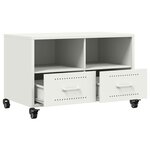 vidaXL Meuble TV blanc 68x39x43 5 cm acier laminé à froid
