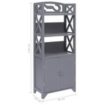 vidaXL Armoire de salle de bain Gris 46x24x116 cm Bois de Paulownia