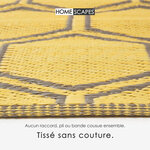 Tapis extérieur terrasse réversible - Tapis de jardin imperméable résistant UV - Nid d'abeille - Jaune - 180x120 cm - HOMESCAPES