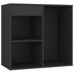 vidaXL Coiffeuse à LED avec armoire noir bois d'ingénierie