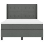 Lit box spring vidaXL avec matelas et LED Gris foncé 140x200 cm Tissu