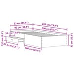 Cadre de lit vidaXL Chêne noir 90x200 cm Bois d'ingénierie