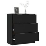vidaXL Buffet noir 60x30x70 cm bois d'ingénierie