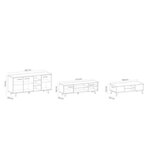 Ensemble scandinave meuble TV + table basse + buffet mélaminé - chêne brossé et noir