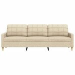vidaXL Canapé à 3 places Crème 210 cm Tissu