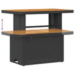 Ensemble 13 pièces canapé de jardin avec coussins Noir Poly Rattan Acacia