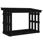 vidaXL Support pour bois de chauffage Noir 108x64 5x77 cm Bois de pin