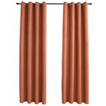 vidaXL Rideaux occultants et anneaux en métal 2 Pièces Rouille 140x175 cm