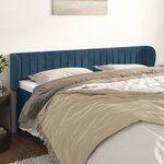 vidaXL Tête de lit avec oreilles Bleu foncé 163x23x78/88 cm Velours