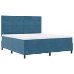 Lit Box Spring vidaXL avec Matelas Bleu Foncé Super King en Velours