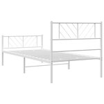 vidaXL Cadre de lit métal avec tête de lit/pied de lit blanc 90x190 cm