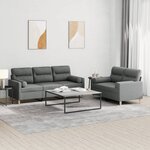vidaXL Ensemble de canapés 2 Pièces coussins gris foncé tissu