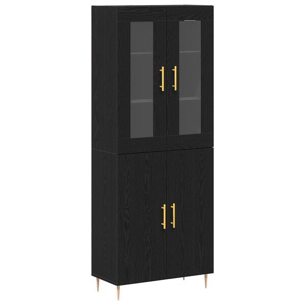 vidaXL Highboard Chêne Noir 69 5x34x180 cm Bois reconstitué