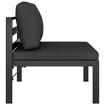vidaXL Canapé de jardin 2 places avec coussins Aluminium Anthracite