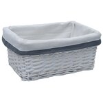 vidaXL Ensemble de paniers gigognes 3 Pièces Blanc Saule
