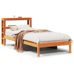 vidaXL Cadre de lit avec tête de lit cire marron 90x200 cm bois de pin
