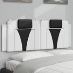vidaXL Coussin de tête de lit noir et blanc 120 cm similicuir