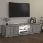 vidaXL Meuble TV avec lumières LED Sonoma gris 140x40x35 5 cm