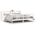 vidaXL Cadre de lit et tête de lit blanc 200x200 cm bois de pin massif