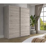 Armoire de chambre -Panneaux de particules - Décor chene cendré clair - 2 portes - L 170,3 x P 61,2 x H 190,5 cm