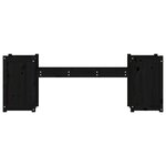 vidaXL Banc avec jardinières noir 180x36x63 cm bois massif de pin