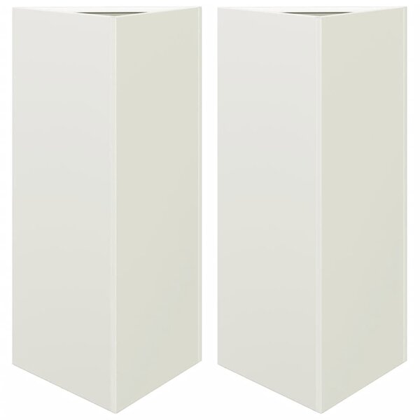 vidaXL Jardinières 2 Pièces blanc triangulaire 40x34 5x70 cm acier