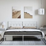 vidaXL Cadre de lit métal sans matelas et tête de lit blanc 183x213 cm
