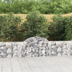 vidaXL Paniers à gabions arqués 2 Pièces 200x30x60/80 cm Fer galvanisé