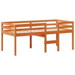 vidaXL Lit haut sans matelas cire marron 80x200 cm bois de pin massif