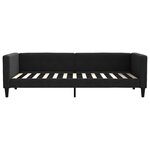 vidaXL Lit de jour avec gigogne et tiroirs noir 100x200 cm tissu