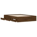 vidaXL Cadre de lit et tiroirs chêne marron 120x190 cm bois ingénierie