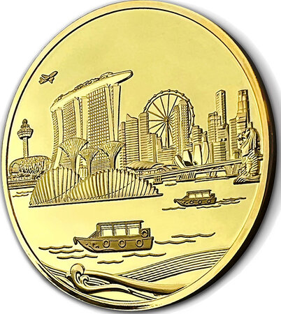 Pièce de monnaie en Cupronickel - Or g Millésime 2024 SINGAPORE SKYLINE