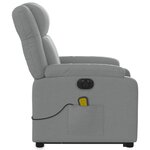 vidaXL Fauteuil inclinable de massage électrique Gris clair Tissu