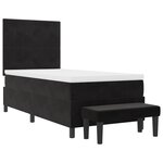 vidaXL Lit Box Spring avec matelas et banc noir 90x190 cm velours