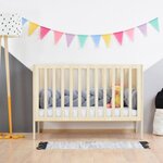 Lit évolutif bébé à barreaux gris foncé 60 x 120 cm