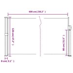 vidaXL Auvent latéral rétractable bleu 120x600 cm