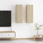 vidaXL Meubles TV 2 Pièces Chêne sonoma 30 5x30x90 cm Bois d’ingénierie