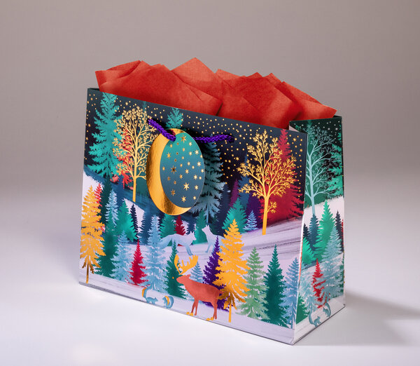 Sac cadeau dansles bois mmhzl 25 x h 20 hiver