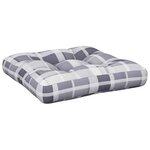 vidaXL Coussin de palette motif à carreaux gris tissu