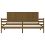 vidaXL Cadre de lit sans matelas marron miel 200x200 cm bois massif