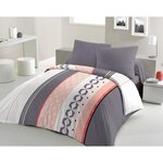 Parure de couette microfibre - 1 housse de couette 220 x 240 cm + 2 taies d'oreiller 63 x 63 cm - Bleu