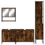 vidaXL Ensemble de meubles de salle de bain 4 Pièces Chêne fumé Bois