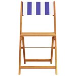 vidaXL Ensemble de bistro 3 Pièces bleu et blanc tissu et bois massif